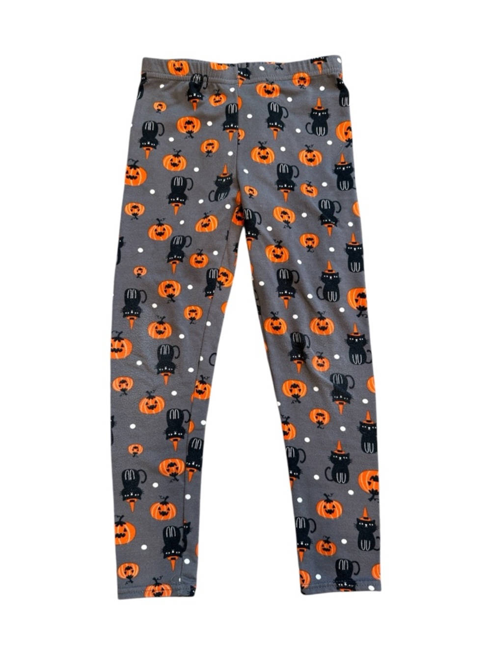 ShoSho | Halloween Leggings with Orange Pumpkin & Black Cat Print